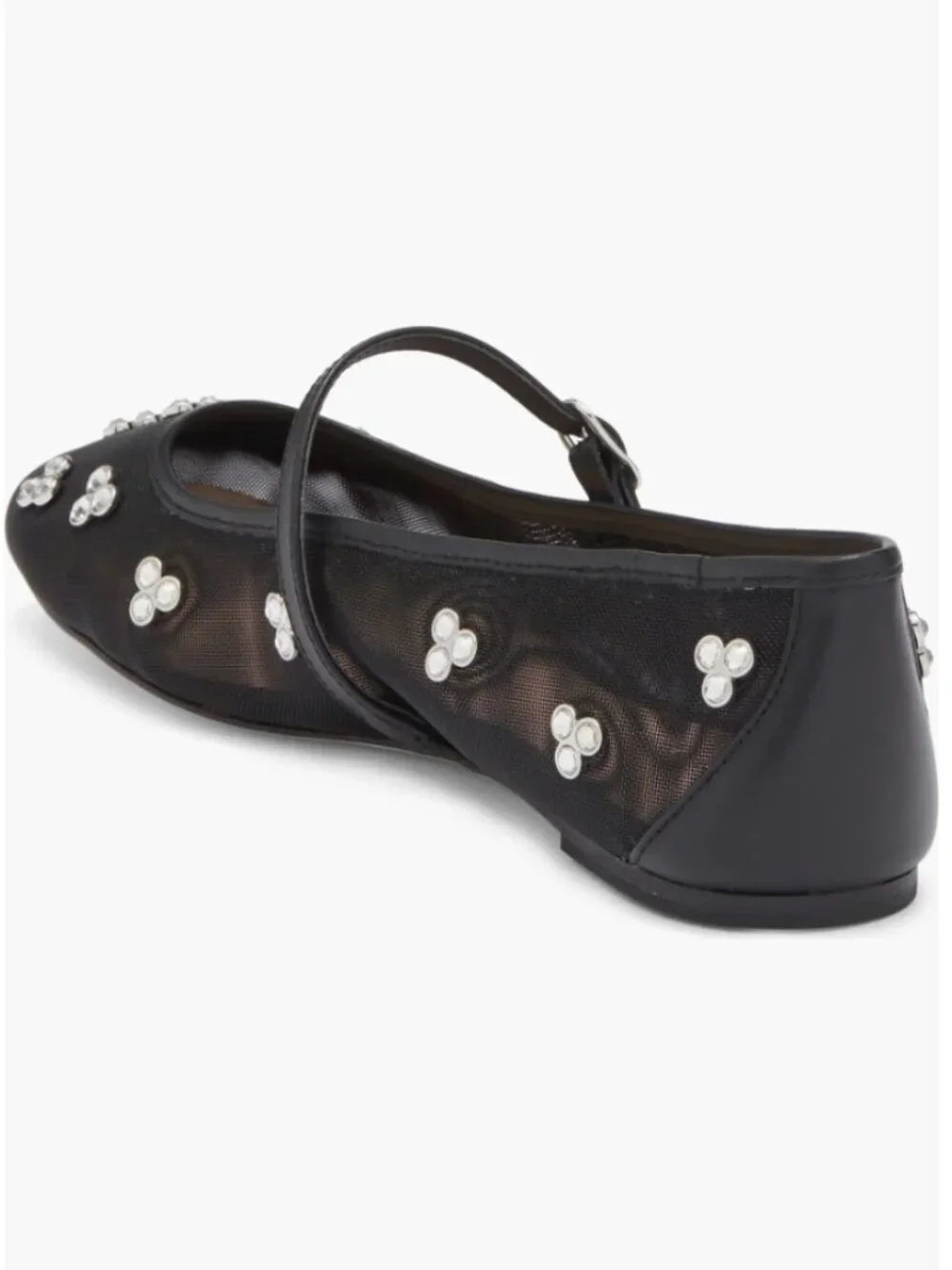 Stuart Weitzman Tammy Mesh & Leather Mary Jane Ballet Flats in Black Sz 8 $495